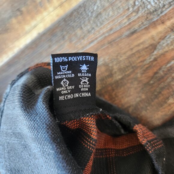 DIXXON x FOX Flannel Form Function Snap Shirt Long Sleeve Black Orange - Picture 10 of 10